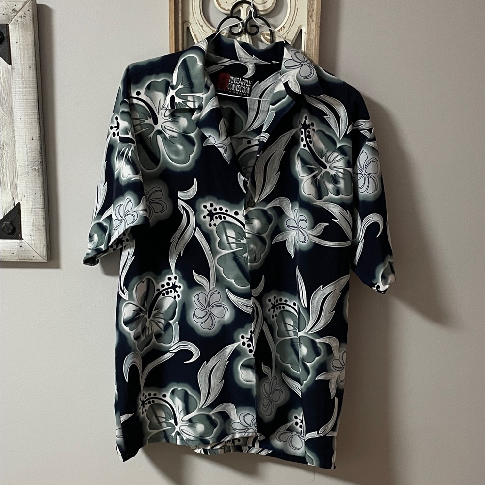 Men's Floral Black and Gray Shirt new
